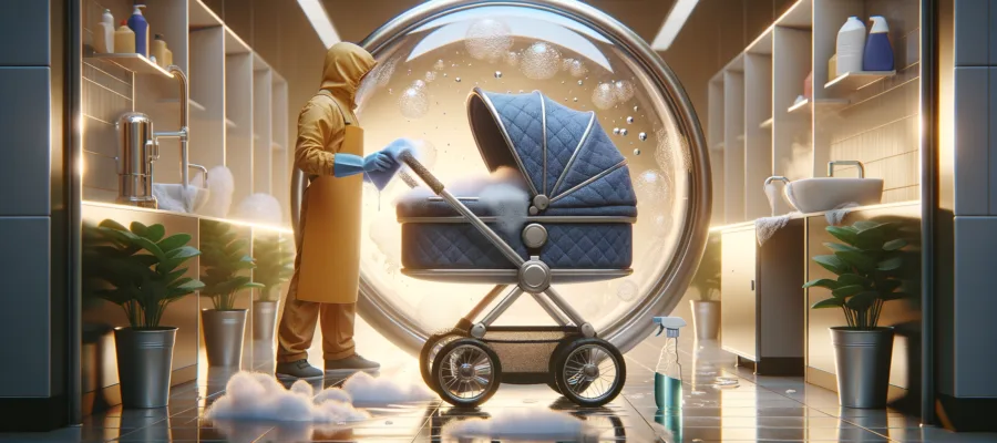 Textilbezuege vom Kinderwagen hygienisch reinigen und pflegen