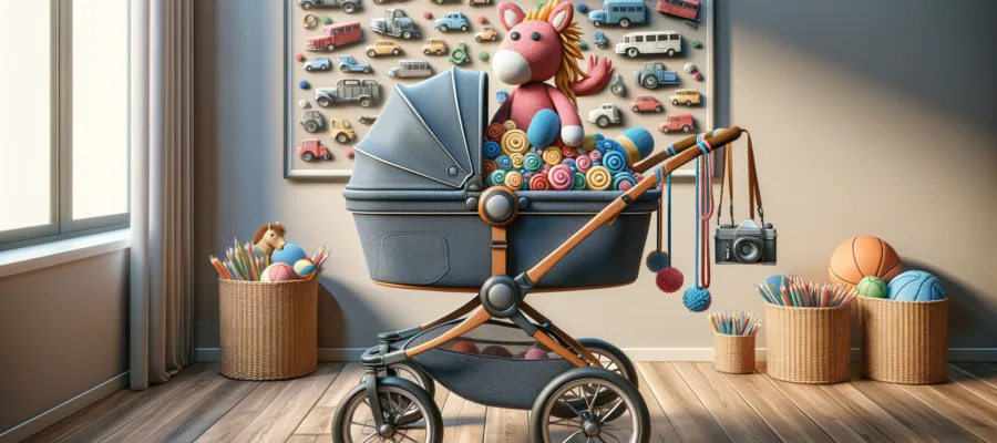 Spielzeugbefestigung am Kinderwagen basteln – Spass fuer unterwegs